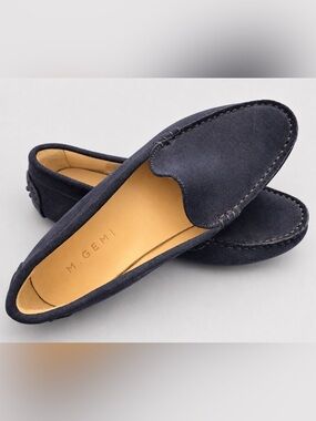 M. Gemi Felize Midnight Blue Suede Driving Loafers
